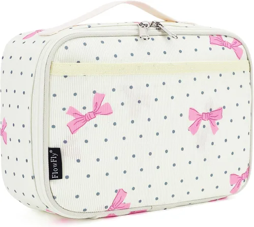 Vista 35 de Flowfly - Lonchera para niños, bolsa escolar aislada duradera con correa de hombro y soporte para botellas, minihielera térmica resistente al agua