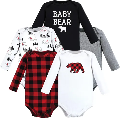 Vista 43 de Hudson Baby baby-boys Cotton Long-sleeve Bodysuits 5-pack