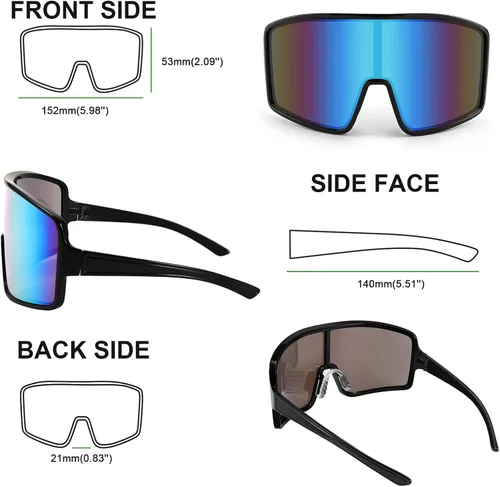 Vista 5 de Karsaer Vision Sports - Gafas de sol de ciclismo de una pieza para exteriores resistentes al viento gafas de los años 80 para mujeres y hombres