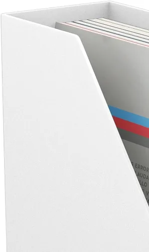 Vista 6 de TRU RED Archivo de plástico para revistas, color blanco – Organizador vertical de escritorio para revistas, carpetas y documentos de oficina