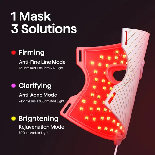 Vista 8 de Wavytalk Máscara de terapia de luz roja para cara, ELLE mejor herramienta Rosa