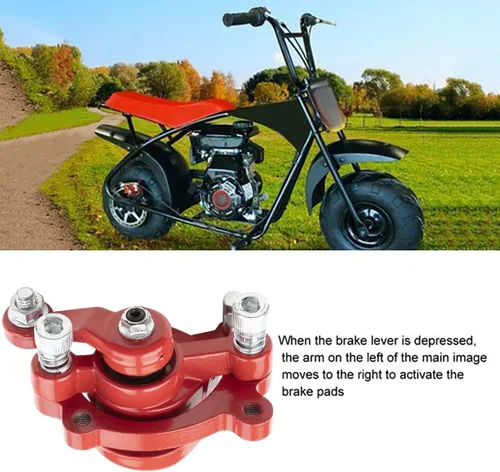 Vista 3 de Pinza de freno de disco trasera con pastillas de freno reemplazadas, brazo de tracción, pinza de freno para Motovox MBX10 MBX11 Mini Dirt Bike