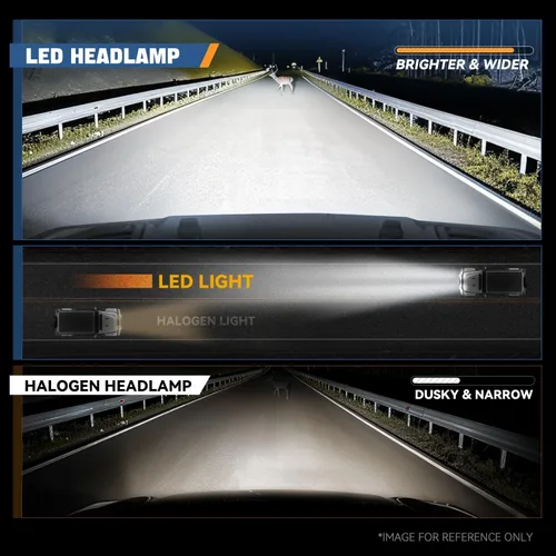 Vista 4 de Auto Dynasty Luces LED DRL para faros delanteros de doble proyector, compatibles con Peterbilt 365 Western Star Kenworth 1981-1991, par negro