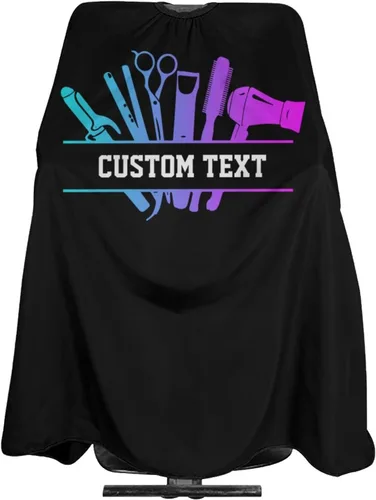 Vista 9 de Capa de barbero impermeable personalizada, Capa de peluquero personalizada, Añade tu texto, Capa de salón personalizada para hombres, Capa de corte