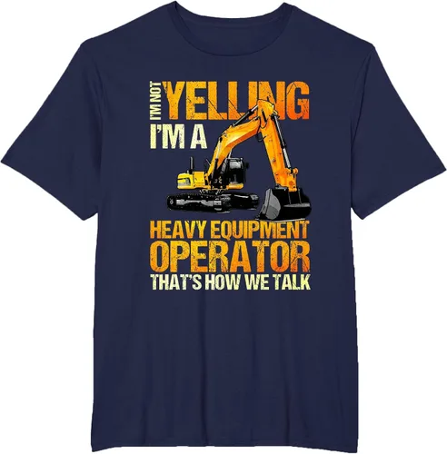 Vista 32 de Camiseta de la retroexcavadora de la construcción del operador del equipo pesado Asphalt Grey