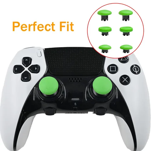 Vista 2 de Palancas de pulgar 6 en 1 de repuesto para controlador PS5 Dualsense, palancas para controlador de borde PS5, piezas de accesorios para PS5 Verde