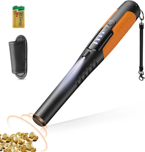 Vista 9 de Detector de Metales Pinpointer, 4 Modos de Búsqueda de Tesoros Localizador de Sonda Profesional Impermeable de Mano Varita Puntero, Detector