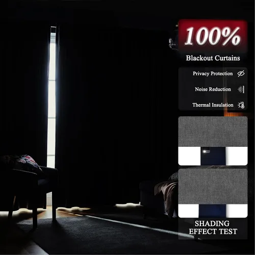 Vista 5 de Fcosie Cortinas opacas 100% de lino sintético para sala de estar, cortinas de 63 pulgadas de largo con aislamiento térmico para comedor, lavandería