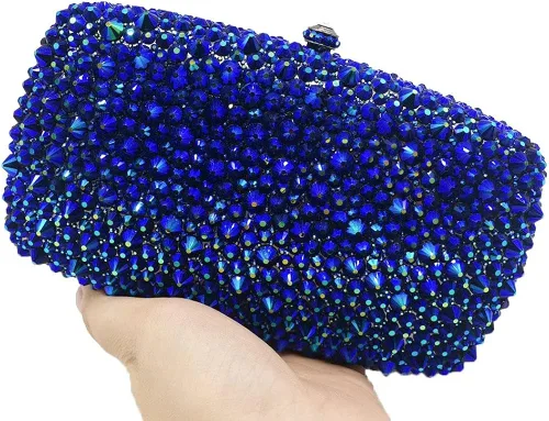 Vista 3 de Boutique De FGG Bolsos de noche para mujer, bolsos de boda de cristal con picos