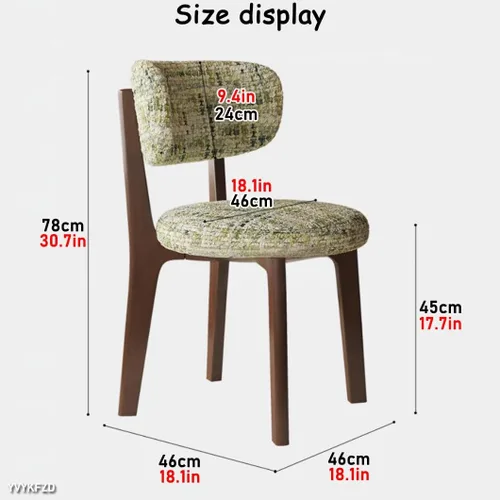 Vista 3 de YVYKFZD Solid Wood Dining Chairs, Armless Dining Room Chair Set, Upholstered Kitchen Chairs, Living Room Chair with Removable Fabric Seat Cushion