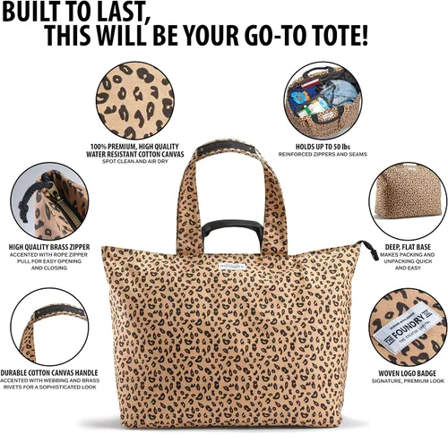 Vista 2 de Foundry by Fit + Fresh, All The Things - Bolsa de mano, equipaje, bolsa de lona de viaje, bolsas de fin de semana para mujer