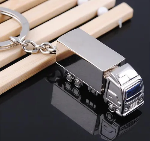 Vista 7 de Ergugos Llavero de metal para camión, llavero de camión, llavero de coche, llavero para llaves de coche, regalo creativo, encantador llavero