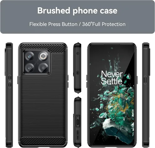 Vista 2 de Asuwish Funda protectora de silicona para OnePlus 10T 5G/One Plus Ace Pro con protector de pantalla de vidrio templado y accesorios delgados de Negro