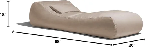 Vista 2 de Arlo - Puf para exteriores, tumbona reclinable para piscina y patio, lino Linaza
