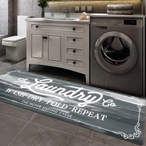 Vista 20 de Pauwer - Alfombra de cocina estilo granja, 20"X48", beige, antideslizante, lavable, hecha a máquina Goma, lavable, duradero, fácil de limpiar