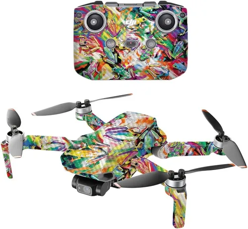 Vista 17 de MIGHTY SKINS Fibra de carbono compatible con el dron portátil DJI Mini 2, humo brillante, acabado de fibra de carbono texturizado protector