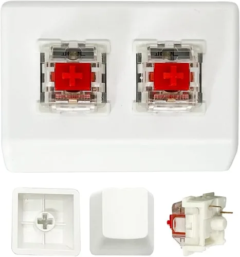 Vista 5 de Mini teclado USB de 2 teclas, teclado mecánico para juegos con una sola mano para Windows Mac, OSU HID programación Macro, teclas macro RGB