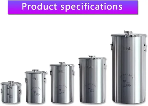 Vista 9 de Pequeño fermentador doméstico de acero inoxidable 60L 316, tanque de almacenamiento de vino, tanque sellado, destilación de vino y contenedor