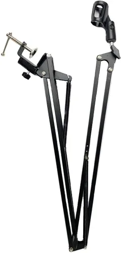 Vista 8 de ChromaCast Pro Series - Soporte de escritorio ajustable para micrófono de 38 pulgadas con suspensión de pluma, incluye clip para micrófono