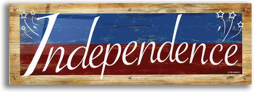 Vista 10 de Epic Art 'Independence' por Ed Wargo, arte de pared de vidrio acrílico, 36"x12