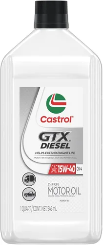 Vista 3 de Castrol GTX Diesel 15W-40 CK-4 Aceite de motor, 1 cuarto de galón, paquete de 6