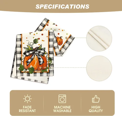 Vista 5 de Artoid Mode Camino de mesa de otoño con lazo de calabaza, decoración de mesa de comedor de cocina de otoño para decoración de fiesta del hogar, 13 x