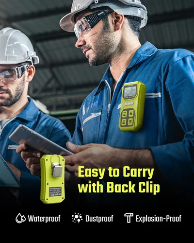Vista 5 de Guard-156 - Detector de gas múltiple para H2S, CO, LEL y O2, modos de alarma triple (visual, vibración, sonido), respuesta rápida de 0.5s, diseño a