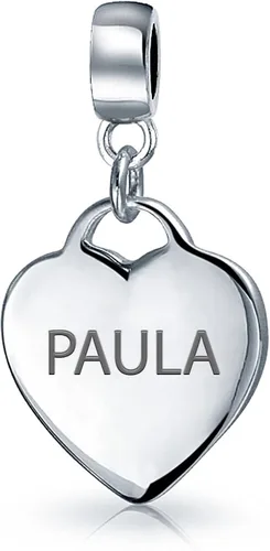 Vista 4 de Etiqueta personalizada con inicial del alfabeto A-Z, monograma en forma de corazón, cuenta colgante para mujeres y novias, plata de ley 925, se