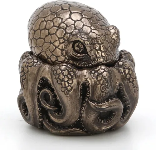 Vista 2 de Veronese Design 2 3/4" pulpo enano mini baratija caja resina escultura bronce final