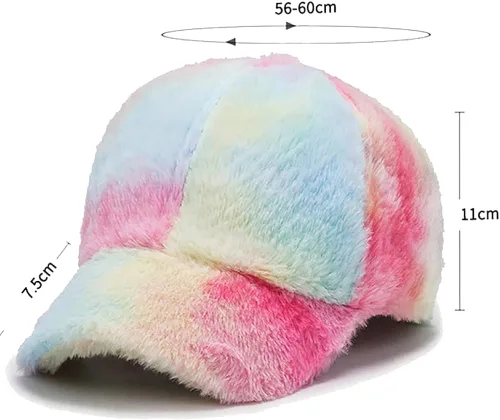 Vista 3 de Gorras de béisbol de piel sintética de teñido anudado de invierno para mujeres, hombres, adolescentes, forro polar cálido, gorros de camionero