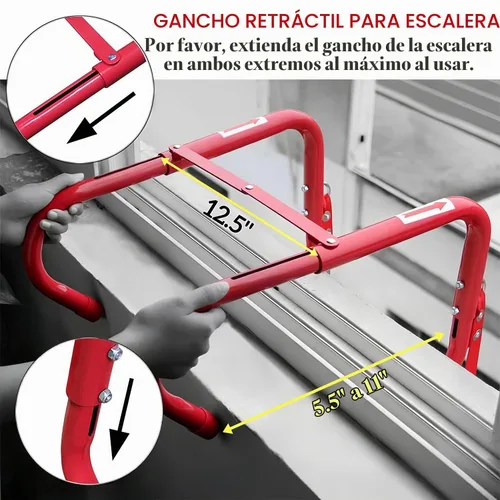 Vista 2 de Escalera de escape de incendios retráctil de 2 pisos Hausse, 13 pies