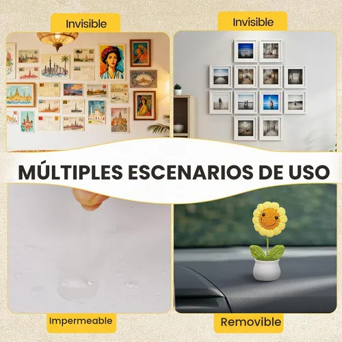 Vista 4 de 150 puntos adhesivos de doble cara – Fácil de pelar, transparente, de doble cara, masilla de montaje con puntos de pegamento fuertes para globos