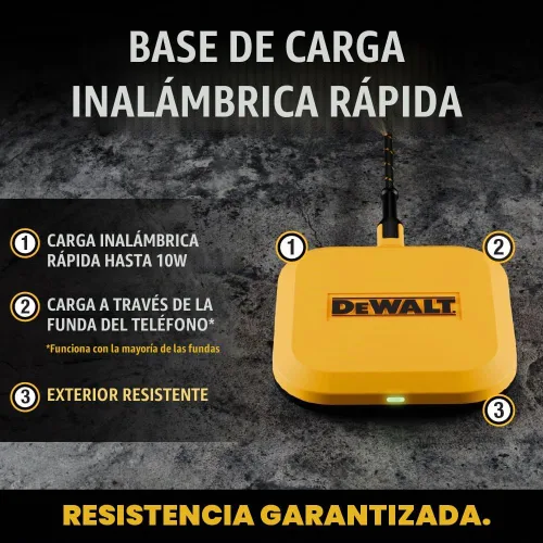 Vista 7 de DEWALT Cargador inalámbrico resistente, almohadilla de carga inalámbrica