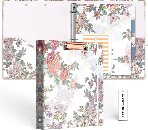 Vista 20 de EYROZILL Mini carpeta de 3 anillas, 5.5" x 8.5", de 1 pulgada con bolsillos, carpeta con portapapeles para estilo de cabello del cliente, estuche
