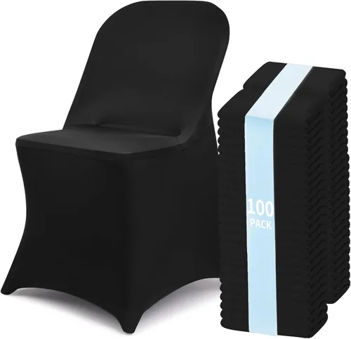 Vista 14 de Fixwal 1 funda elástica negra plegable de elastano para silla