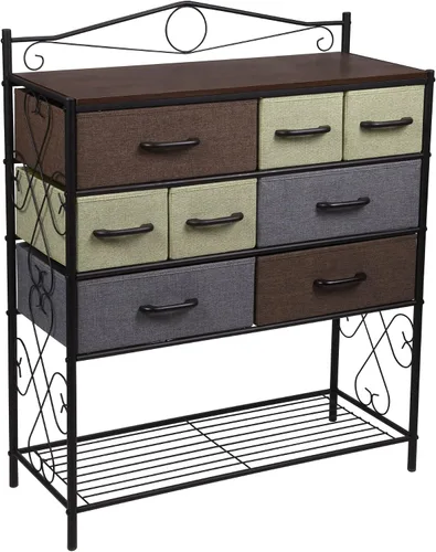 Vista 10 de Household Essentials - Unidad de organización de almacenamiento con torre de 8 cajones estilo victoriano, multicolor