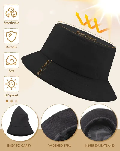 Vista 2 de Vabean Sombrero de pescador de pesca de color sólido, gorra de pescador, unisex, para verano, para hombres y mujeres, para el verano, 12