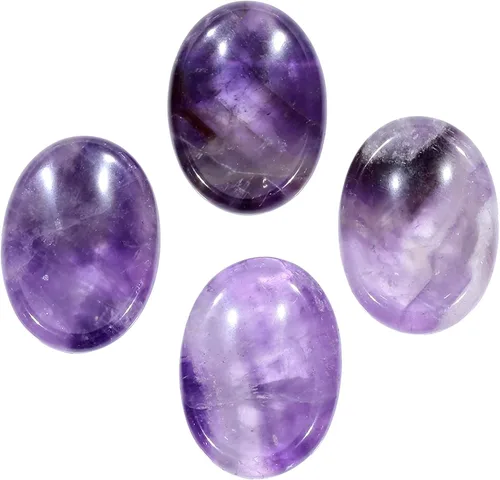 Vista 10 de SUNYIK Piedras de cristal pulido ovaladas para la preocupación del pulgar, piedra curativa de palma de bolsillo para aliviar la ansiedad