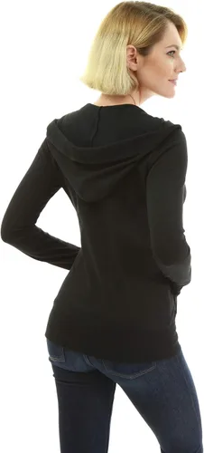 Vista 3 de AmélieBoutik Chaqueta de manga larga con capucha y bolsillo canguro para mujer