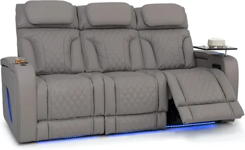 Vista 16 de Seatcraft Luminis 365 - Asiento de cine en casa (fila de 2 biplazas), color carmesí