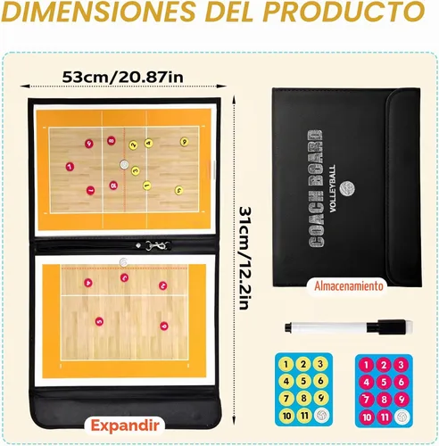 Vista 6 de Tablero de entrenamiento de voleibol Magnético, tablero de tácticas