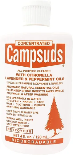 Vista 7 de Sierra Dawn Campsuds Biodegradable Camping Soap with Insect Deterrent Citronella, Lavender, Peppermint Oils - Camp Dish Soap, Shampoo, Body Wash