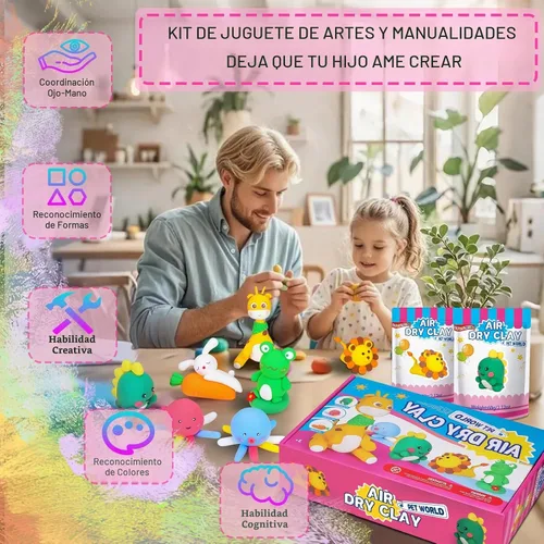 Vista 3 de ifergoo Arcilla seca al aire para niños, kit de arcilla para modelar animales, 6 diseños de animales con herramientas de escultura y tutoriales, Kit
