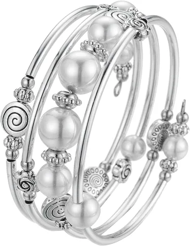 Vista 8 de Gargantilla en capas con perlas de agua dulce y pulsera de perlas