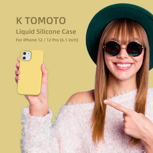 Vista 159 de Funda de silicona líquida compatible con iPhone 12 Pro Max 6.7 pulgadas, funda de gel de protección completa con forro de microfibra, funda