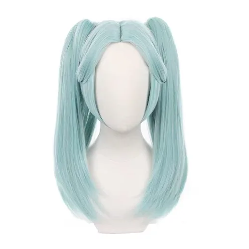 Vista 8 de Peluca larga negra y azul mezclada con flequillo para mujer, ideal para Halloween y fiestas de Navidad Negro azul