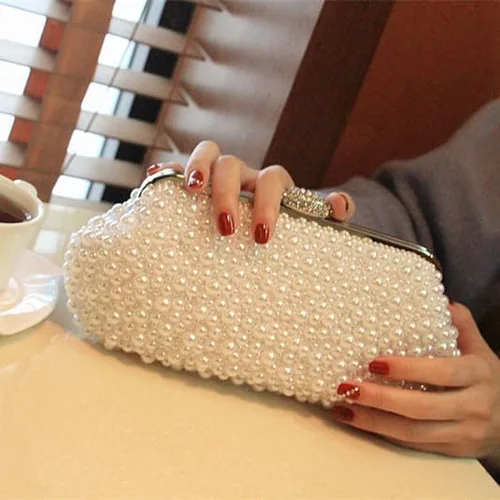 Vista 2 de Bolso de noche Pearl Clutch Bolso de boda GIfts para mujer
