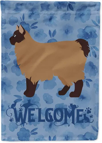 Vista 181 de Caroline's Treasures CK4813CHF - Bandera de bienvenida con gato abisinio azul, manga grande, para porche, para colgar en la pared, poliéster