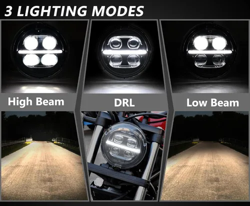 Vista 2 de Conjunto de faros delanteros LED para Rebel CMX500 20-24, faro delantero con luz alta y baja para Honda Rebel CMX500 ABS SE 20-2024 Accesorios