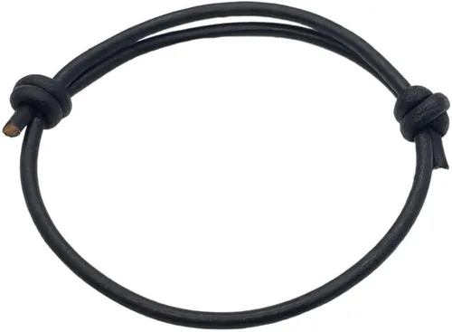 Vista 20 de 3 mm Men Genuine Leather Bracelet - Handmade Adjustable Cuff, Mens Minimalism Leather Wrap Wristband, Simple Accessories, Premium Leather, Women